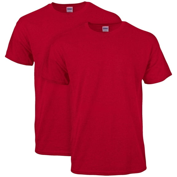 Gildan Mens Heavy Cotton T-Shirt , S, Heather Red (Pack of 2) 2 Heather Red