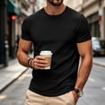 thumbnail image 2 of Uwinwear Men's Athletic Washed T-Shirts Basic Crew Neck Tees Tops Causal Distressed Cotton T Shirts Summer Breathable Tees,Black,L, 2 of 6