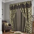 thumbnail image 4 of Jacquard Window Curtains For Living Room 2 panel set 54" x 84" Long with Attached Valance Sheer Backing and 2 Tie backs Elegant Fancy Design Perfect For Living Room and Bedroom (Chocolate), 4 of 6