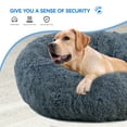 thumbnail image 4 of Dextrus 36 Inch Calming Dog & Cat Bed for Pets up to 100 lbs, Soft Donut Pet Bed for Dogs & Cats, Anti-Anxiety and Warming Faux Fur Plush Cushion for Indoor Use - Gray, 4 of 5