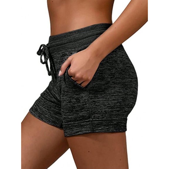 Women's Drawstring Athletic Shorts with Pockets, Casual Stretch Summer Shorts for Fitness and Daily Wear