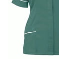 thumbnail image 2 of Scrub Tops for Women Short Sleeve Casual Lapel Solid Color Working Uniform Blouse Comfortable Durable Scrub Shirt with Pockets, 2 of 3