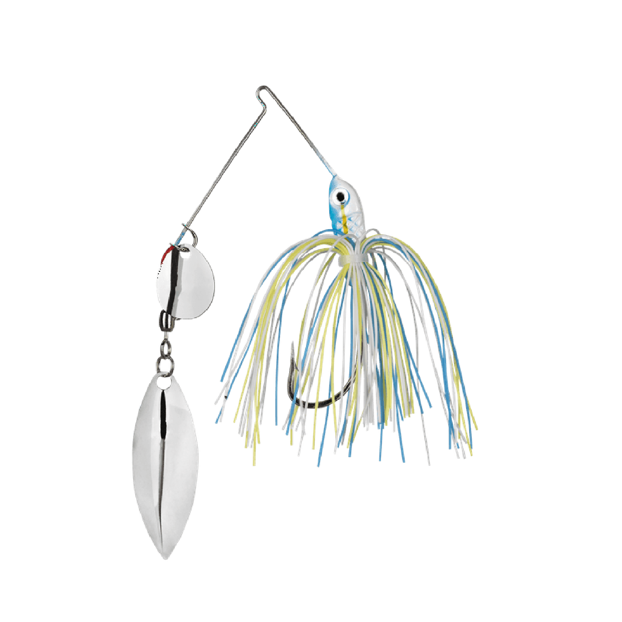 Promo Spinnerbait Lure 1/4 oz Colorado Willow White Blue Yellow