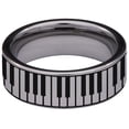 thumbnail image 4 of Piano Keys Tungsten Carbide Ring, 4 of 9