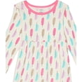 thumbnail image 3 of Touched by Nature Baby and Toddler Girl Organic Cotton Long-Sleeve Dresses 2pk, Feather, 9-12 Months, 3 of 3