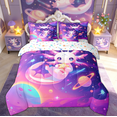 thumbnail image 3 of Feelyou Dreamy Axolotl Animals Twin Bedding Sets for Kids Boys Girls, Planet Stars Print Bedding Comforter Set, Colorful Stars Reversible, 7pcs, 3 of 8