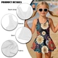 thumbnail image 6 of Xixirimido Boho Mandala Flower Print Girls One-piece Swimsuits Sleeveless Swimwear with Skirt & Built-in Shorts Hawaiian Beach Vacation Modest Bathing Suit, 3-4 Years, 6 of 7
