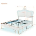 thumbnail image 4 of Aukfa Upholstered Bed Frame with Crown Headboard and LED Lights, Full Size Princess Bed for Kids - White, 4 of 8