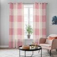 thumbnail image 5 of Pink Farmhouse Kitchen Curtains 84 Inch Length, Buffalo Plaid Check Lattice Geometric Grommet Top Bedroom Living Room Curtains, Light Filtering Cafe Curtain Drapes 2 Panels Set 84''x84'', 5 of 9