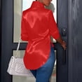 thumbnail image 4 of Sexlip Womens Patent Leather Zip Up Jacket Long Sleeve Design Waterproof Fabric Relaxed Silhouette for Night Out Looks Red S, 4 of 7