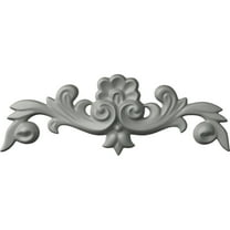 Ekena Millwork 10 5/8"W x 3 7/8"H x 5/8"P Benson Flowing Leaves Center with Scrolls Onlay
