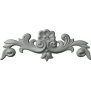 Ekena Millwork 10 5/8"W x 3 7/8"H x 5/8"P Benson Flowing Leaves Center with Scrolls Onlay