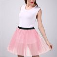 thumbnail image 1 of Vedolay Mini Skirts Women's Floral Skirts Smocked Elastic Waist Below Knee Length Ruffle Tiered Skirt,Pink A, 1 of 5
