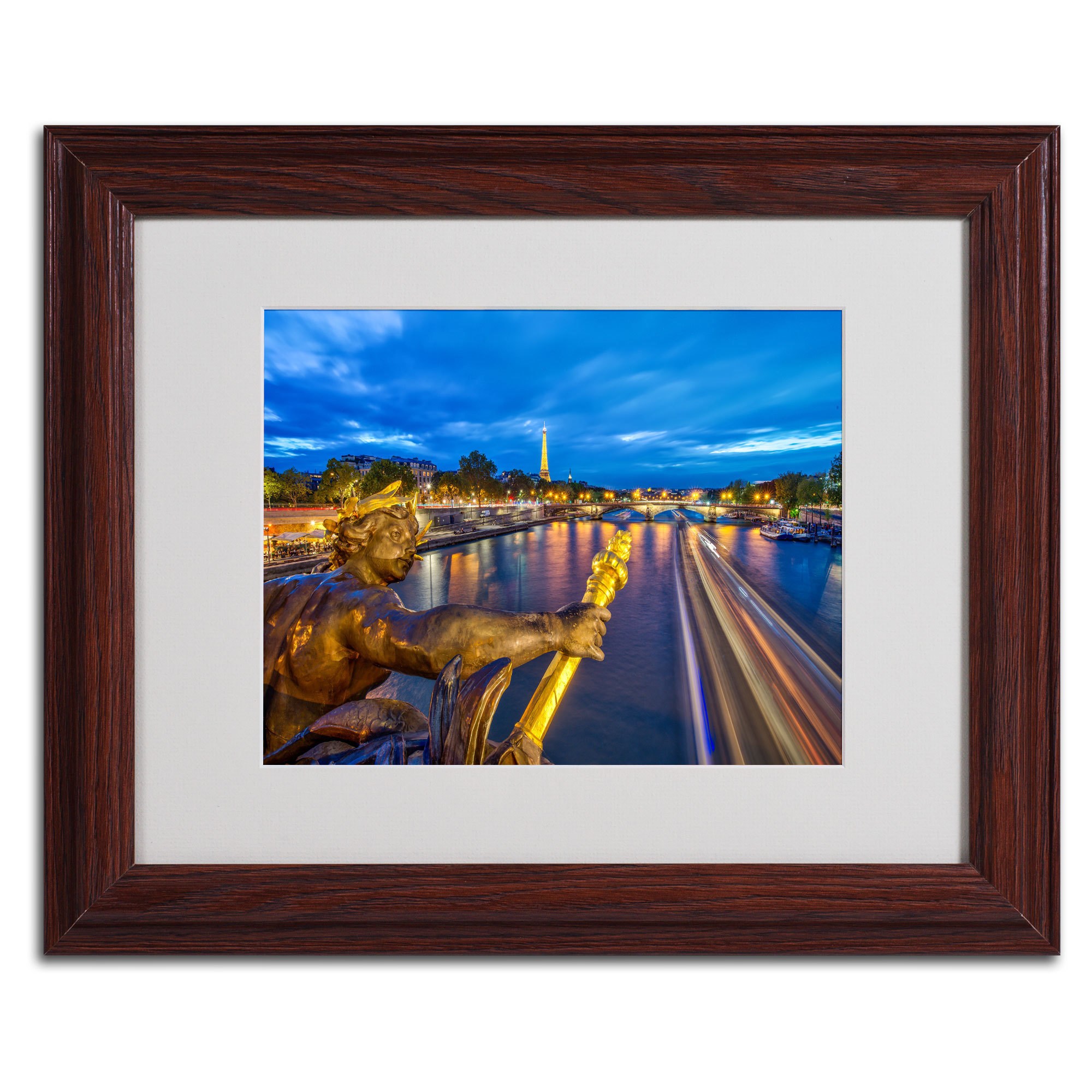 Trademark Fine Art "Alexander Bridge Paris" Framed Canvas Art by Mathieu Rivrin
