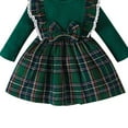 thumbnail image 2 of Baby Girls Christmas Plaid Dress Toddler Overall Ruffle Tutu Dress Skirt Set, 2 of 4