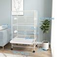 thumbnail image 3 of PawHut 52" Large Bird Cage with Rolling Stand, for Finch, Budgie, Grey, 3 of 10