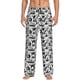 thumbnail image 1 of Balery Black White Halloween Pantalones de pijama para hombre, pijama ultraligero, pantalón de descanso-Large, 1 of 6