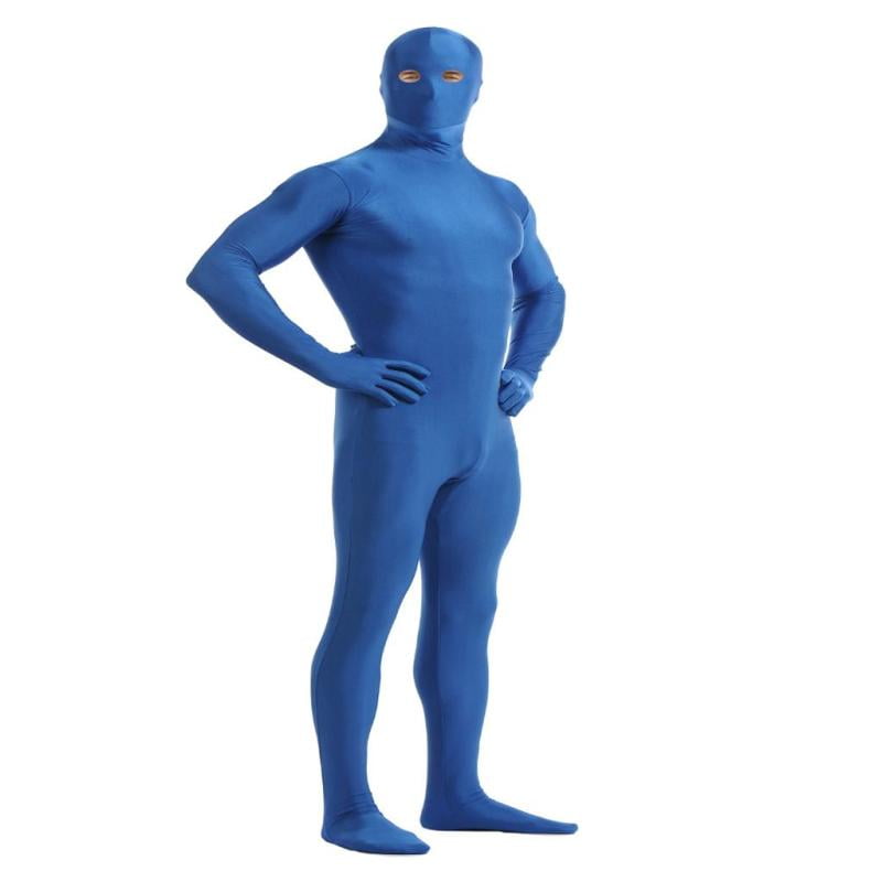 Full Body Spandex Skin Suit Zentai Constume Unitard Leotard L blue ...