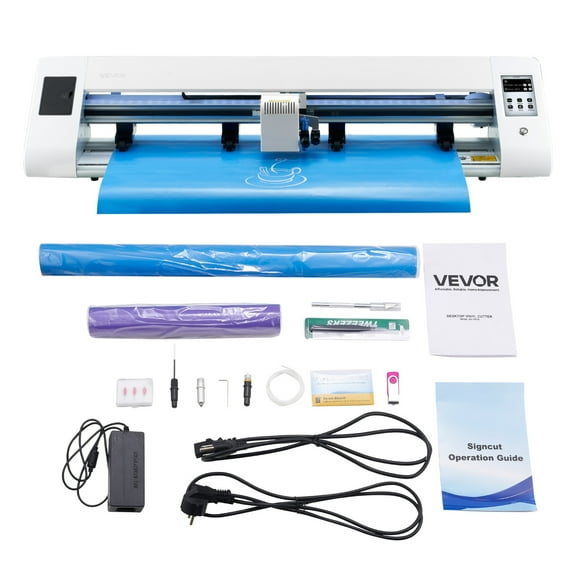 VEVOR Cutting Machine, Automatic Edge Detection Vinyl Cutter Machine with Two Types of Blades,Design Software and Materials,Compatible with Multiple File Formats, for Creating Customized DIY Crafts