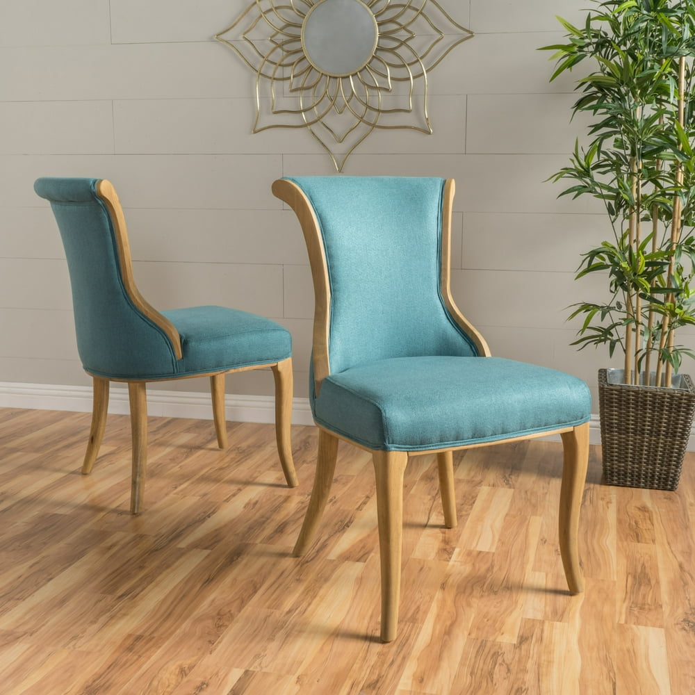 Noble House Francisco Dark Teal Fabric Dining Chair (Set of 2 ...