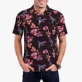 thumbnail image 2 of Balery Humming Bird And Tropical Printed Men’s Short Sleeve Polo Shirt, Midweight Men's Shirt,Golf Polo shirts -4X-Large, 2 of 8