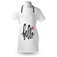 thumbnail image 4 of Hello Apron, Typographic Design Handwritten Letter Font Message of a Heart, Unisex Kitchen Bib with Adjustable Neck for Cooking Gardening, Adult Size, Pink Black White, by Ambesonne, 4 of 4