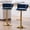 Navy, variant on Homefun Velvet Woven Bar Stools Set of 2, Modern Height Adjustable Swivel Barstools Counter Chairs with Back & Gold Metal Base for Pub, Kitchen, Cafe (Yellow)