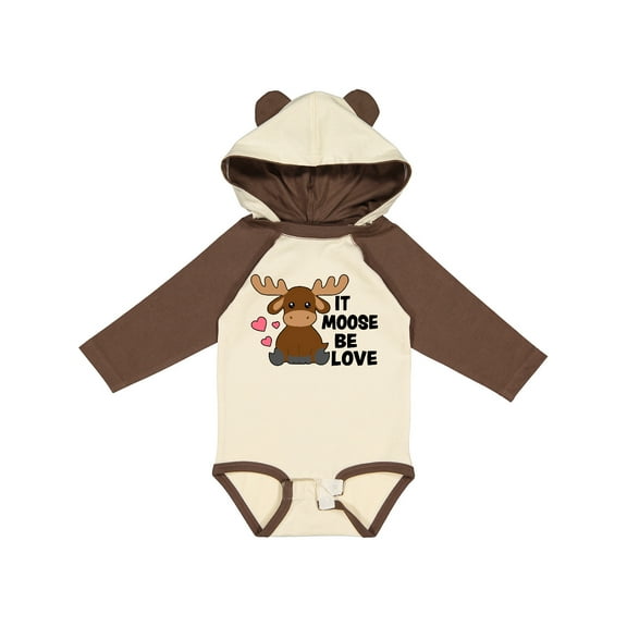 Inktastic It Moose Be Love with Cute Moose Boys or Girls Long Sleeve Baby Bodysuit