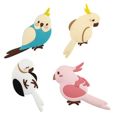 

4Pcs Cartoon Wall Sticky Hook Bird Shaped Hanger Household Bendable Hook
