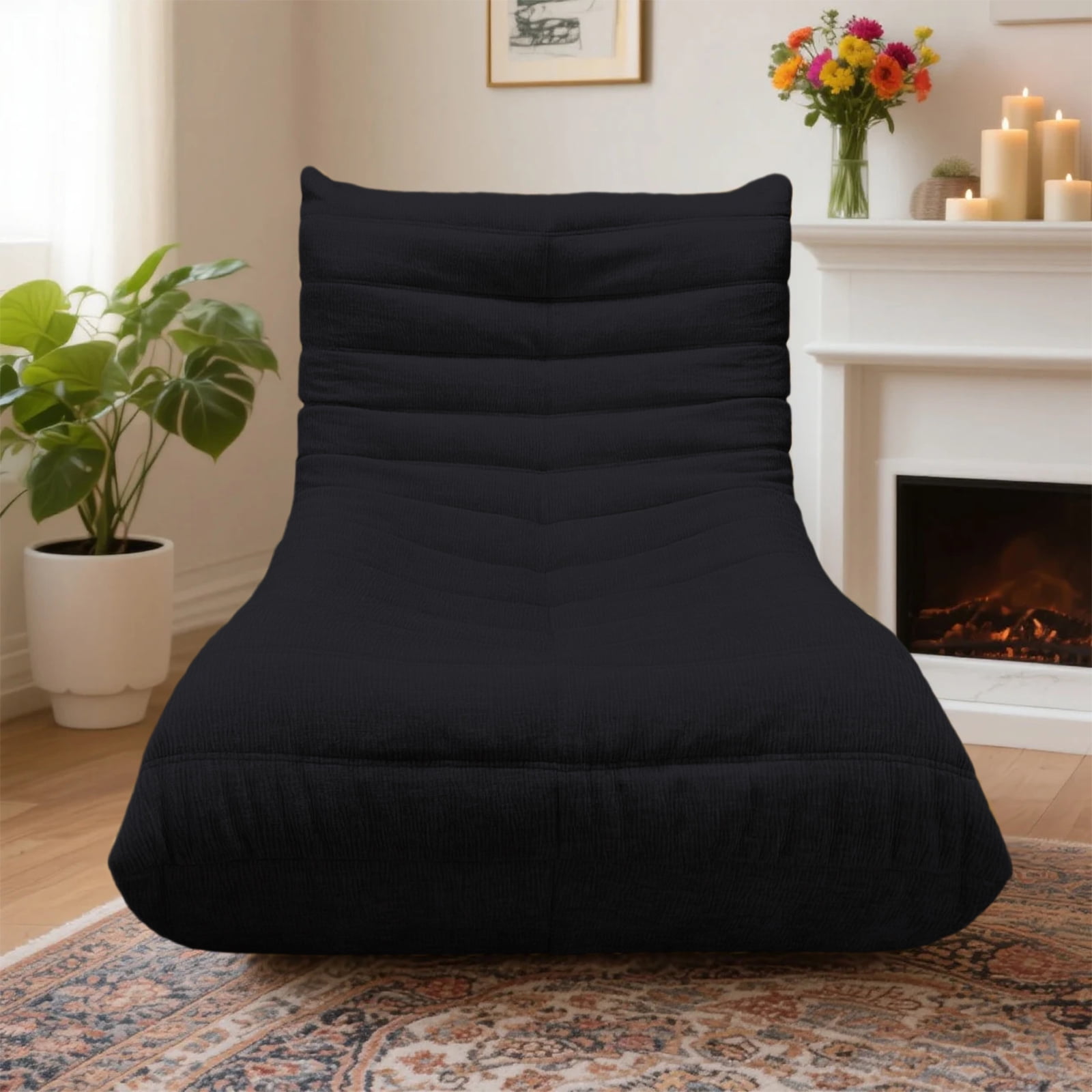 Kingrest Memory Foam Bean Bag Chair for Adults with Washable Cover, Comfortable Single Seating for Living Room, Bedroom, Office & Small Spaces