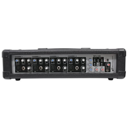 Rockville RPM45 2400w Powered 4 Channel Mixer, USB, 3 Band EQ, Effects,