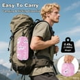 thumbnail image 5 of Wobogo Pink Gingham Love Pattern Camping Hammocks 330 lb Capacity with Tree Straps and Hanging Pockets for Outside Hiking Beach Backpack Travel, 5 of 8
