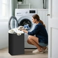 thumbnail image 3 of SAMFIT Large Laundry Hampe,80L (21.1 Gal) Bamboo Handles, Waterproof Clothes with Breathable Mesh, Foldable Hamper Portable Storage for Laundry Room, Dorm, Travel, and Camping., 3 of 7
