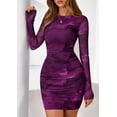 thumbnail image 2 of Vestido PRETTYGARDEN 2025 Tie Dye morado manga larga XL, 2 of 8
