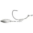 thumbnail image 2 of Eagle Claw Trokar Swim Blade #3 Hammered Nickel Willow 1/4 oz Weighted Swimbait Hook #7/0 Platinum Black 2PK, 2 of 2