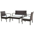 thumbnail image 3 of vidaXL Patio Furniture Set 4 Piece Outdoor Sofa with Coffee Table Poly Rattan, 3 of 5