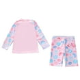 thumbnail image 3 of RUTAYY Girl Swimsuits Set Long Sleeve Rash Guard With Mid Length Pants Sun Beach Outfit Summer Swimming Suit Beach Bathing Suit, Pink, 8-9 Years, 3 of 3