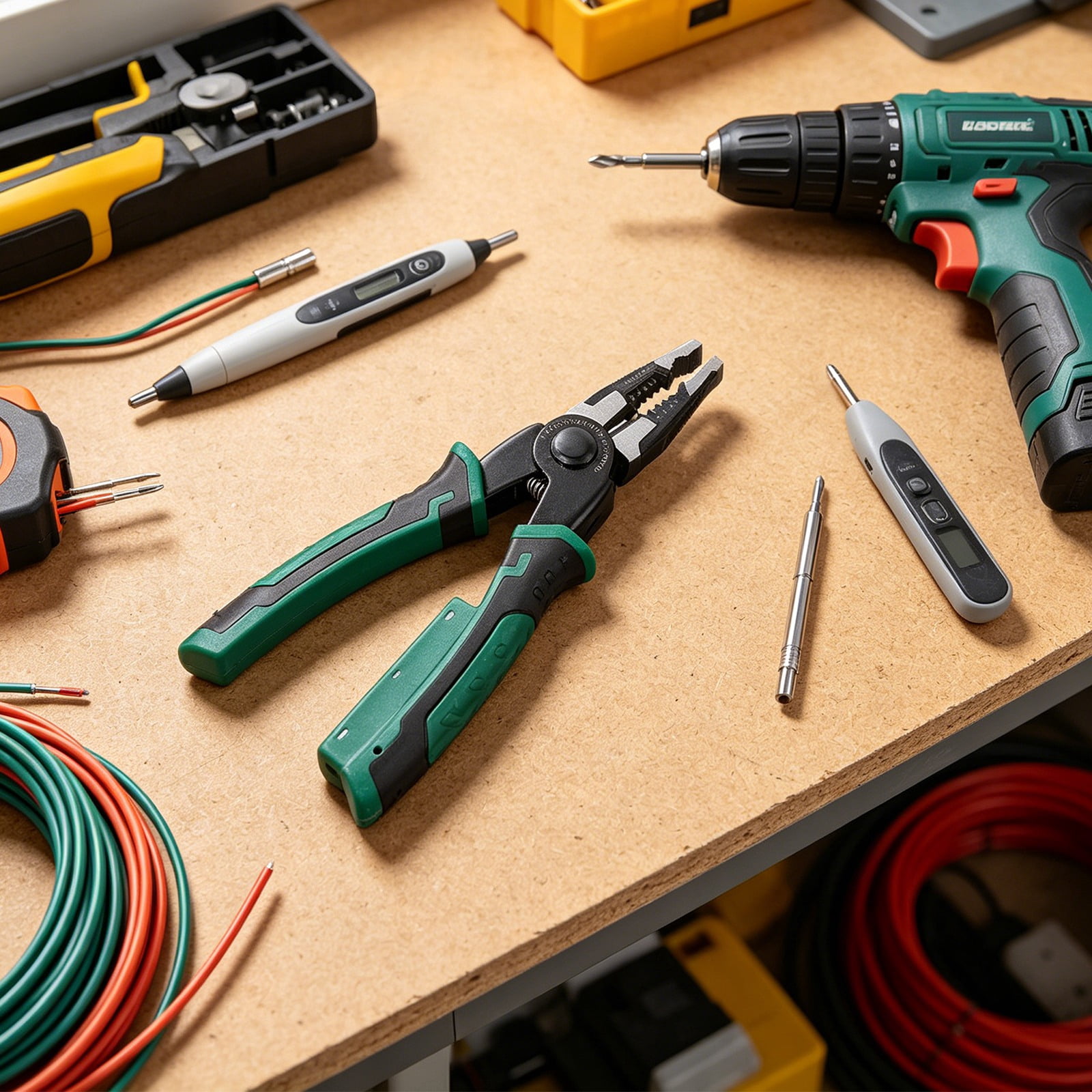 Wire Stripper With Voltage Tester, Multi Function Electric Pliers For Cutting And Splitting, Heavy Duty Steel Wire Cutter Tool, 8 In 1 Electrical Pliers