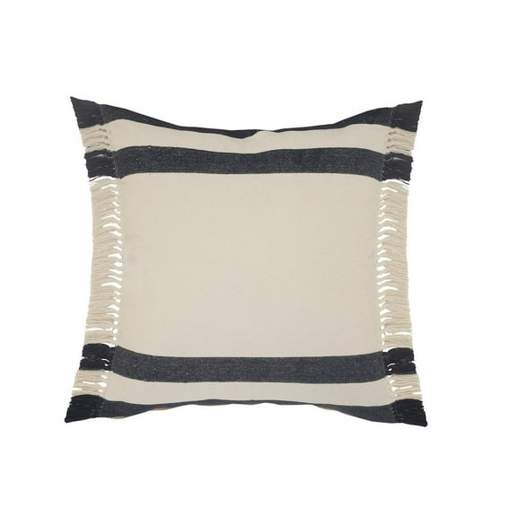 LR Home Ox Bay Blue/White Stripe All-Natural Cotton Pillow Cover