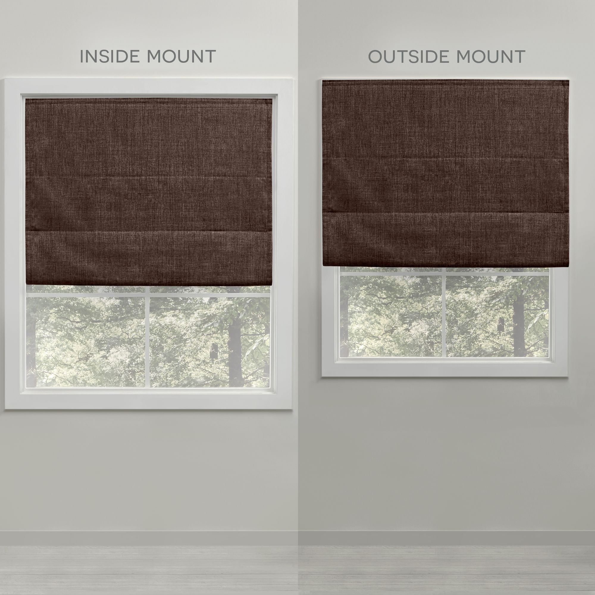 Exclusive Home Acadia 100% Blackout Roman Shade, 23"x64", Chocolate