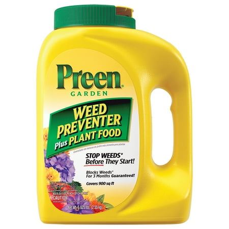 - PREEN Garden Weed Preventer Plus Plant Food, 5.625LB Covers 900 sq. ft
