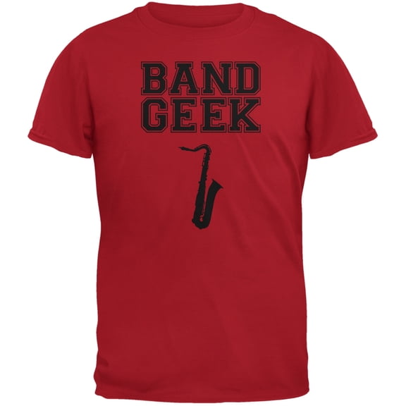 Band Geek Sax Red Adult T-Shirt - Large