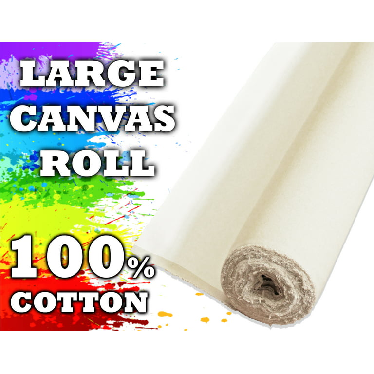 Nasco 1100424 Fine Arts Unprimed Cotton Canvas Roll, 6 yds x 62