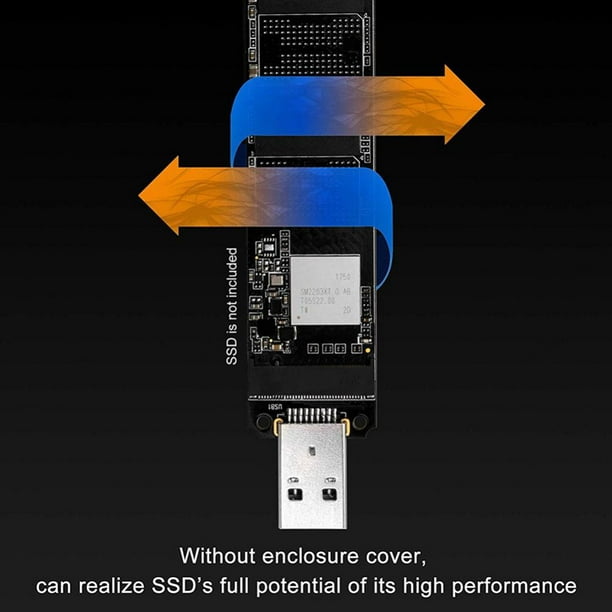 Adaptateur M.2 NVME SSD vers USB 3.1 Portable M2 SSD vers lecteur de carte  USB 3.0 