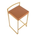 thumbnail image 7 of Fuji Contemporary Stackable Counter Stool In Gold With Camel Faux Leather Cushion - Set Of 2, 7 of 7
