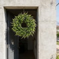 thumbnail image 7 of Artificial Boxwood Wreath for Front Door - Handmade Faux Greenery Wreath, Welcome Year Round Farmhouse Decor for Porch, Wall & Window, Indoor Outdoor All Seasons, 7 of 7