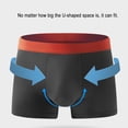 thumbnail image 4 of Men Boxer Underwear Elastic Mid-rise Tight Cut High Elasticity Shorts Panties Patchwork Color U-Convex Breathable Panties, 4 of 8