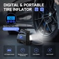 thumbnail image 2 of FADAKWALT Tire Inflator Portable Air Compressor, DC 12V Tire Air Pump with LED and 150PSI Digital Pressure Gauge, Portable Tire Inflator for Car Tires, Motorcycles, Bike, Ball (Blue), 2 of 6