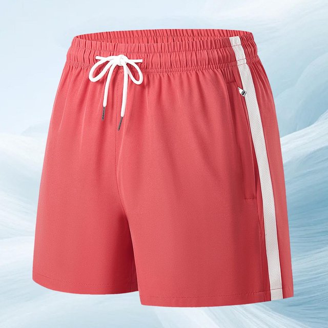 pstuiky Pantalones cortos deportivos para hombre, Pantalones cortos de trabajo de pierna recta, holgados y cómodos, de color liso, a la moda y para tiempo libre para hombre