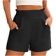 thumbnail image 2 of mfyjkho Pantalones Cortos Para Mujer, Pantalones Cortos Casuales De Lino Fluidos Para Mujer, Cintura Alta, Cordón Ajustable, Bolsillos Elásticos Pantalones Cortos Para Mujer M, 2 of 9